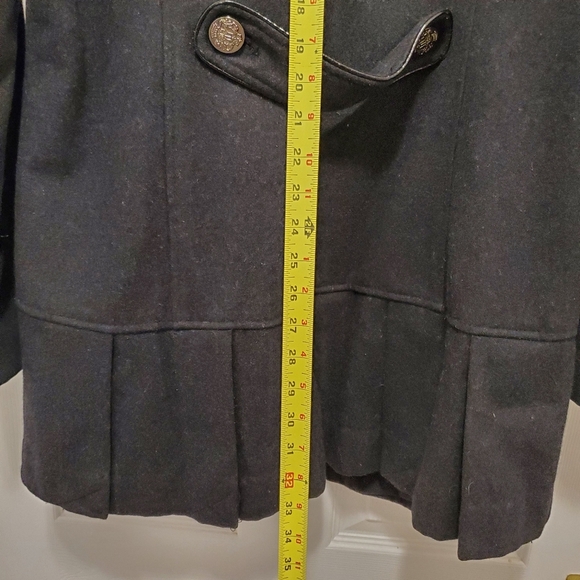 Attention woman's black Wool pea coat sz XL - Picture 8 of 9